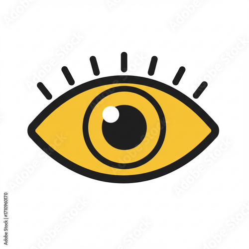 Illustration of stylized yellow eye icon