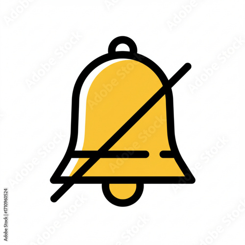 Illustration of bell icon with a diagonal line through it