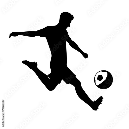 Football soccer athlete vector silhouette