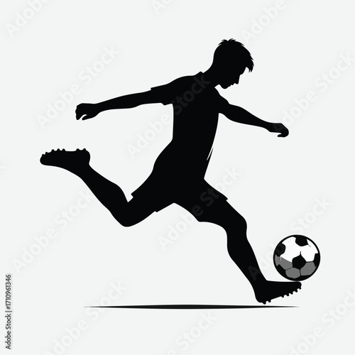 Football soccer athlete vector silhouette