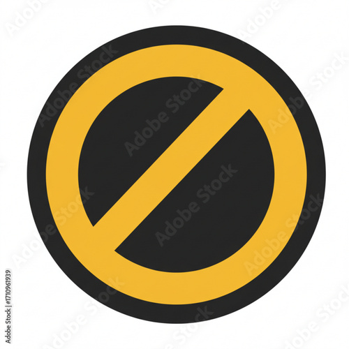 Illustration of a yellow prohibition sign on a