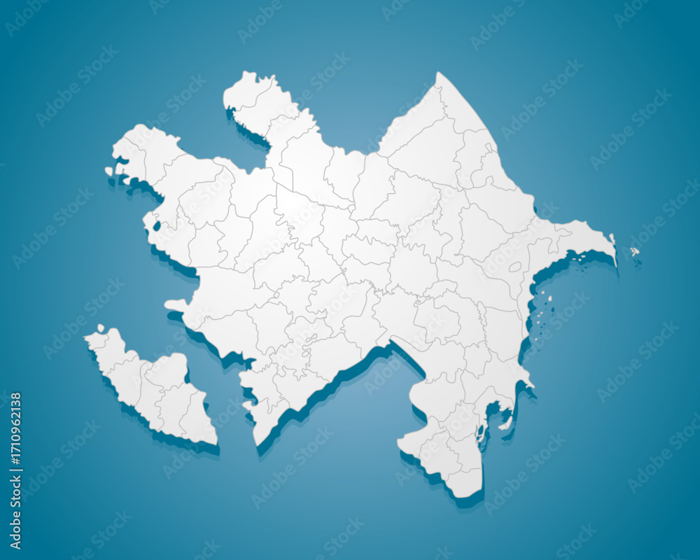 Fototapeta premium Creative map country Azerbaijan divided on regions