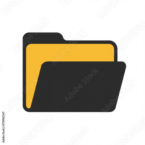 Illustration of a black and yellow folder icon