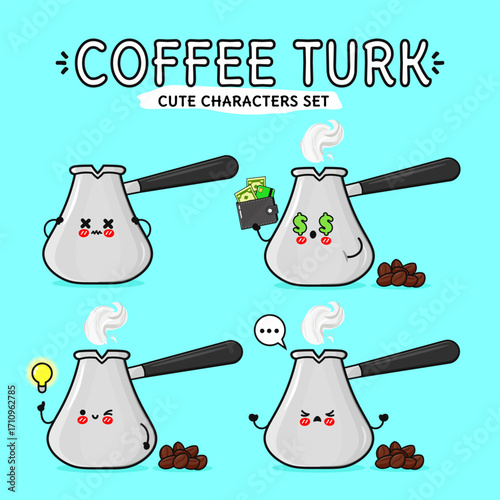 Cute Cartoon Coffee Turk Characters