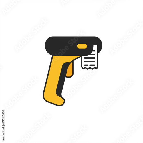 Illustration of barcode scanner with receipt