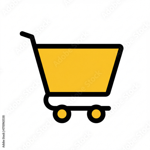 Illustration of yellow shopping cart icon