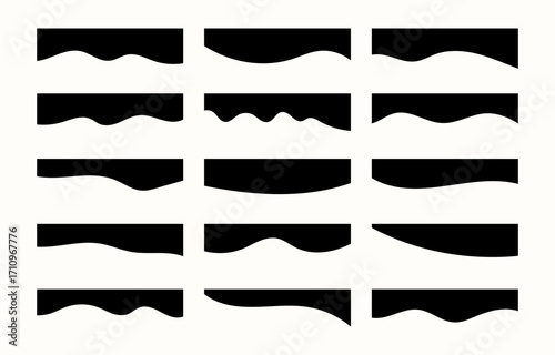 collection of dividers shape templates for header page or website design in various style and black color