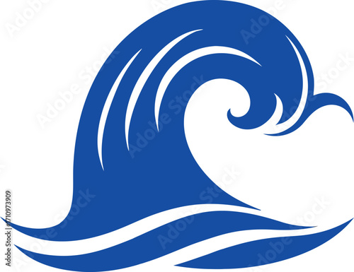 Bold Blue Ocean Wave Vector for Marine, Surf, and Coastal Branding Projects