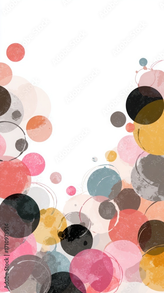 Fototapeta premium Abstract bokeh lights illustration with pastel circles and dots