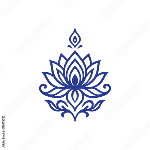 Elegant Decorative Lotus Emblem Vector illustration