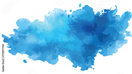 Vibrant Azure Watercolor Wash Vector Illustration
