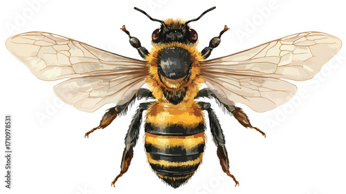 Vibrant Bee Illustration: Professional Insect Background Vector Art