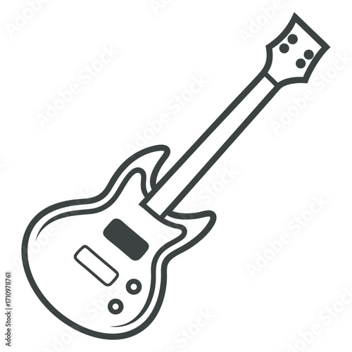 Electric guitar icon isolated on white background vector illustration