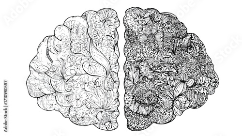 Brain Transformation Line Art: Understanding the Concept of Fixed vs Growth Mindset