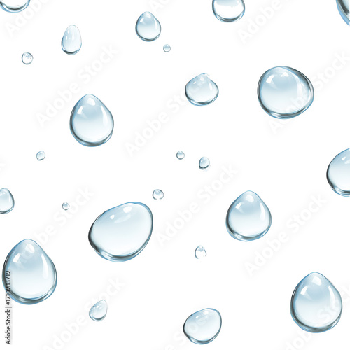 Wallpaper Mural Clear water droplets on a transparent background creating a refreshing natural effect Torontodigital.ca