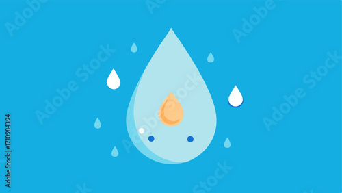 Dewy Skin A closeup vector of dewy glowing skin after application of the serum with droplets symbolizing hydration and freshness.