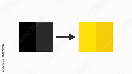 Color Contrast Two color swatches showing high contrast like black and yellow with an arrow emphasizing good readability.