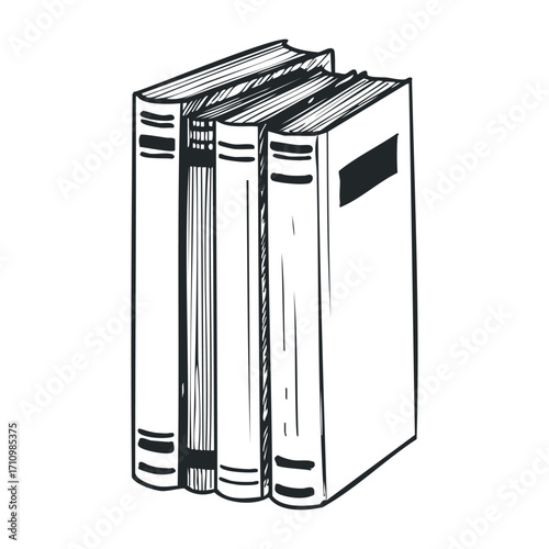 Books on a shelf library illustration indoor knowledge preservation. Vector illustration