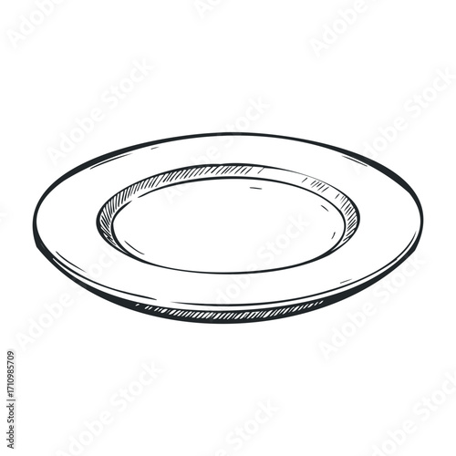 Artistic plate design kitchen illustration minimalist style top view culinary aesthetics. Vector illustration
