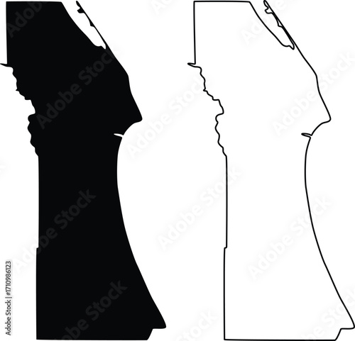 Map of Brevard County Florida USA Silhouette Flat and Outline Design