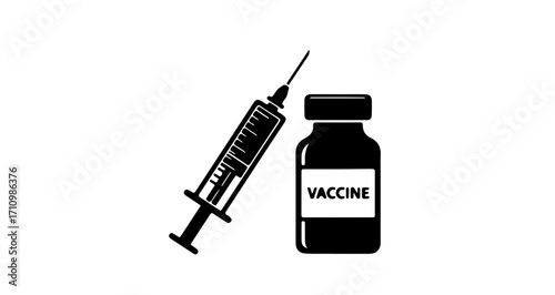 Vaccine vial and syringe offer a stark reminder of health, prevention, and scientific advancement in modern medicine and the ongoing fight against disease
