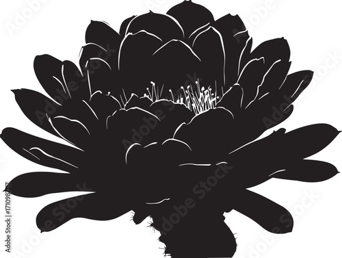 Elegant cactus flower silhouette design for artistic decoration