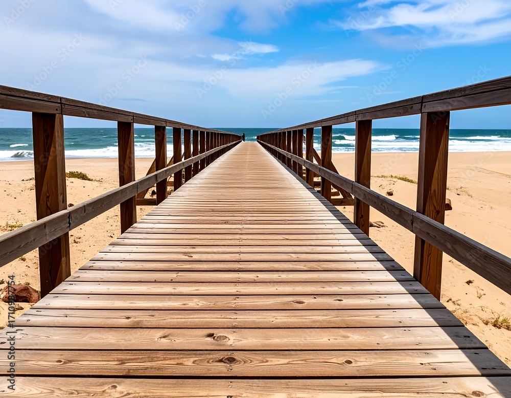 Obraz premium Wooden walkway to the sea