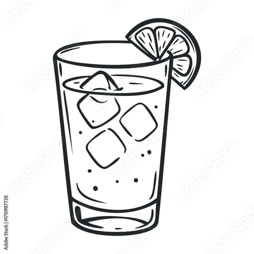 Refreshing cocktail recipe home bar beverage image casual setting summer vibes. Vector illustration