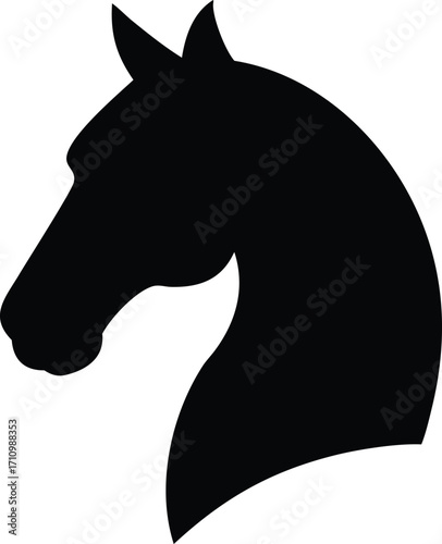 Horse Head Silhouette Elegant Equestrian Animal Profile Simple Design Mammal Equine Graceful Neck