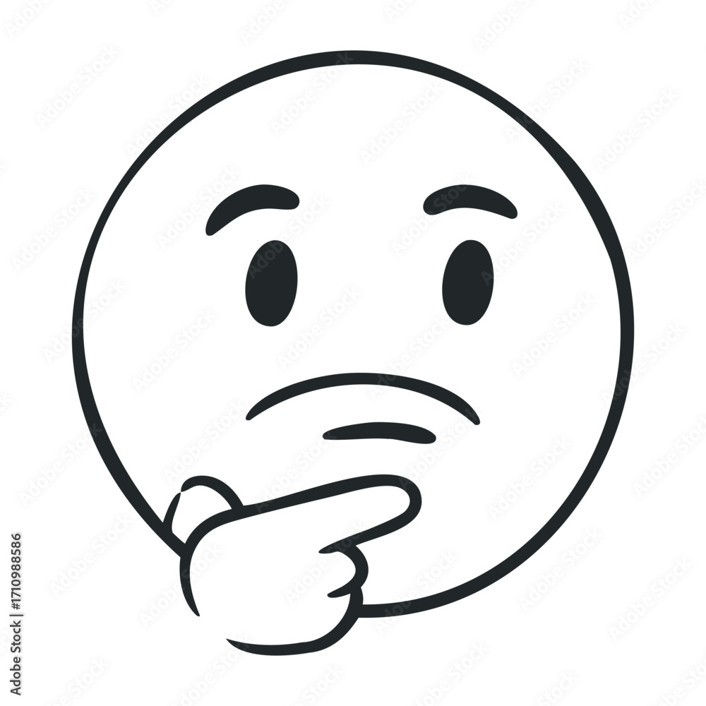 Fototapeta premium Pondering emotions reflective mood in a minimalist environment graphic concept for creative insight. Vector illustration