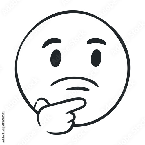 Pondering emotions reflective mood in a minimalist environment graphic concept for creative insight. Vector illustration