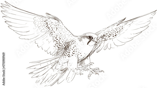 Dynamic Falcon Vector Illustration Swooping Down