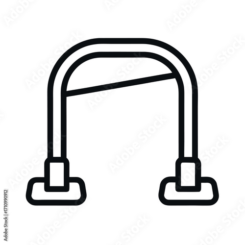 Push Up Bars Outline Vector on White Background
