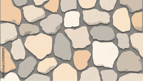 Stone wall background. Stone wall pattern for home exterior design texture backdrop. Vector illustration.	