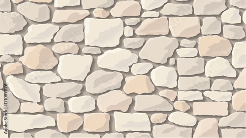 Stone wall background. Stone wall pattern for home exterior design texture backdrop. Vector illustration.	
