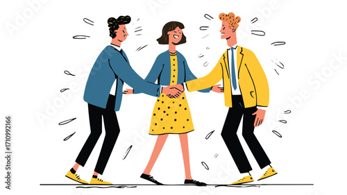 Professional Conflict Resolution Scene with Two People Discussing, Flat Vector Illustration
