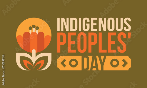 Indigenous Peoples' Day. Native American Day. American Indian culture. Heritage Month. Celebrate annual in United States. Tradition pattern. Poster, card, banner and background. Vector illustration