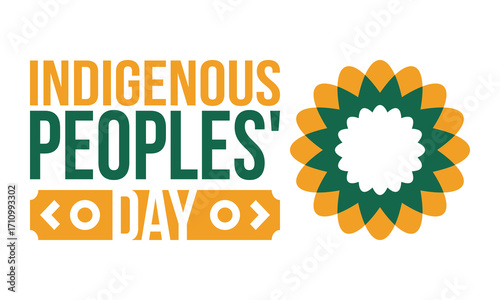 Indigenous Peoples' Day. Native American Day. American Indian culture. Heritage Month. Celebrate annual in United States. Tradition pattern. Poster, card, banner and background. Vector illustration