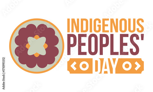 Indigenous Peoples' Day. Native American Day. American Indian culture. Heritage Month. Celebrate annual in United States. Tradition pattern. Poster, card, banner and background. Vector illustration