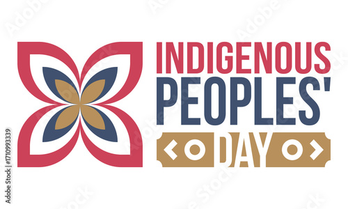 Indigenous Peoples' Day. Native American Day. American Indian culture. Heritage Month. Celebrate annual in United States. Tradition pattern. Poster, card, banner and background. Vector illustration