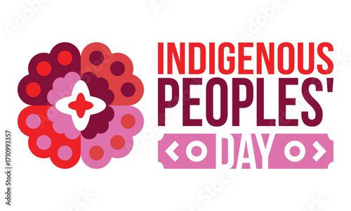 Indigenous Peoples' Day. Native American Day. American Indian culture. Heritage Month. Celebrate annual in United States. Tradition pattern. Poster, card, banner and background. Vector illustration