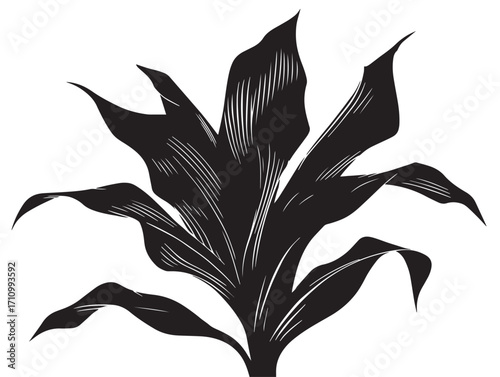 Detailed corn leaf silhouette with farming inspiration