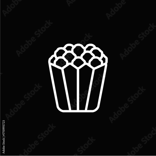 Popcorn icon logo flat vector design