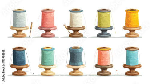 Vibrant Sewing Thread Set on Spool for Crafts and Textile Projects