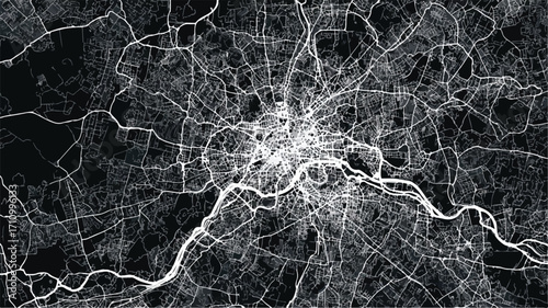 Detailed Frankfurt Street Map Vector for Minimalist Designs
