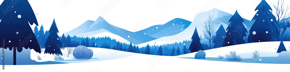 Fototapeta premium PNG Winter landscape wallpaper illustration scenery snow.