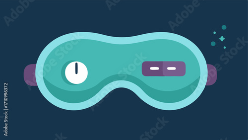 Adaptive Sleep Mask A sleek sleep mask with temperatureregulating fabric depicted with a soft glow to represent its soothing warmth alongside a digital timer showing sleep cycle