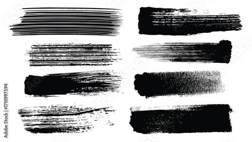 Abstract Grungy Paint Brush Strokes Collection for Artistic Designs