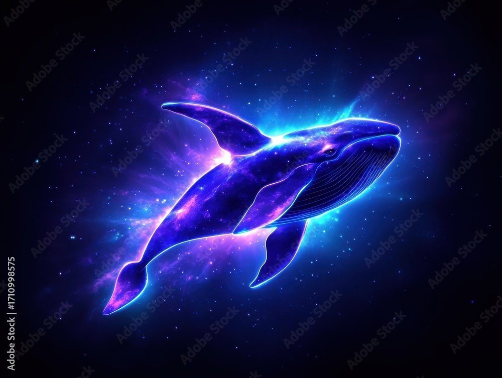 Naklejka premium Cosmic Whale