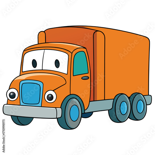 Cargo truck vector  lorry vehicle, shipping and freight illustration
